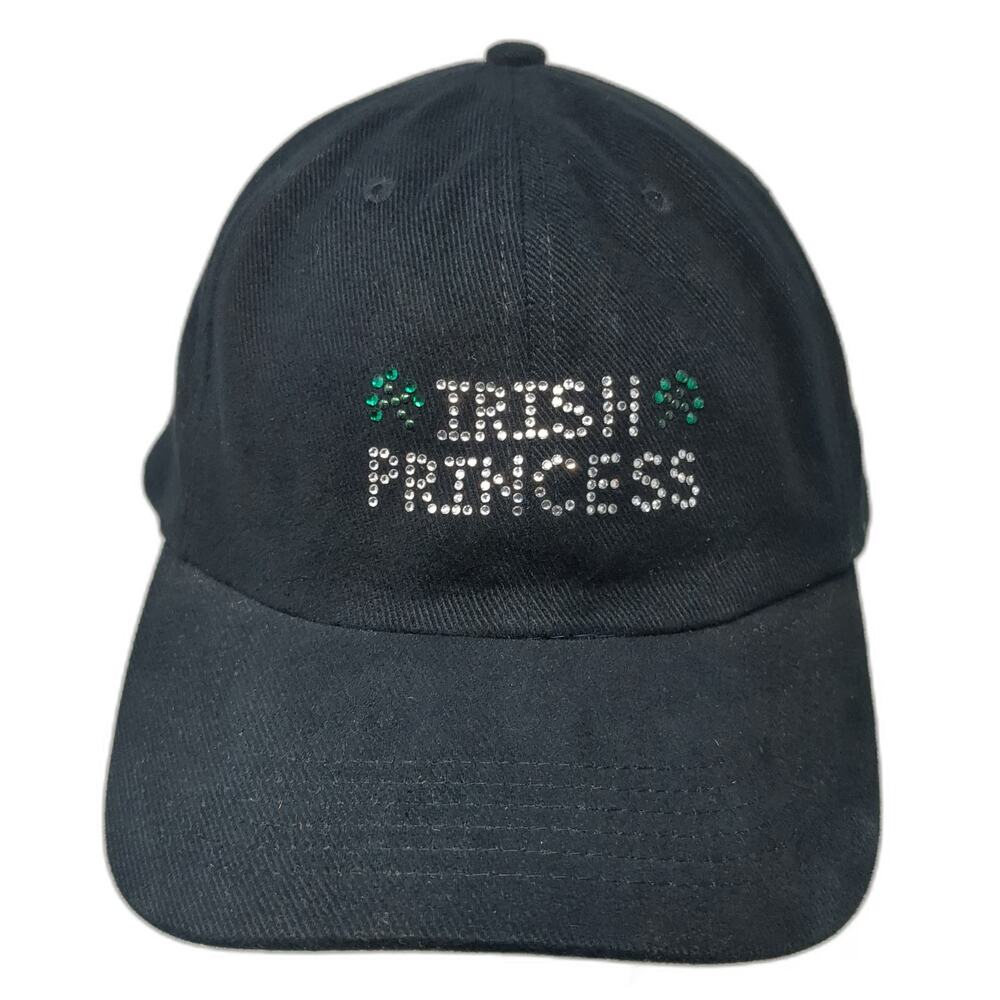 Christine Alexander Irish Princess Black Baseball Cap One Size Rhinestone Hat
